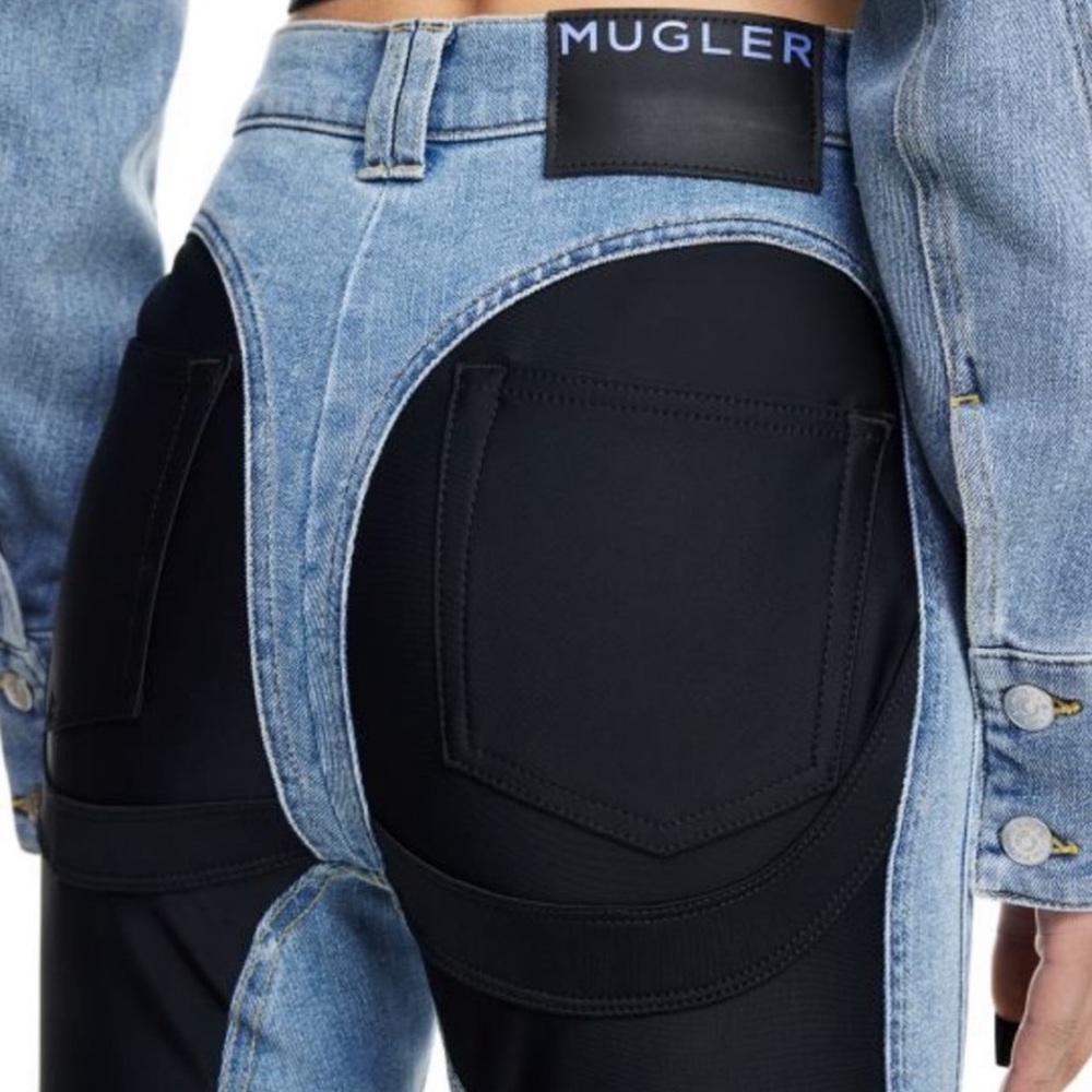 Mugler x H&M Spiral Panel Denim Jeans Size US 12 / EUR 44